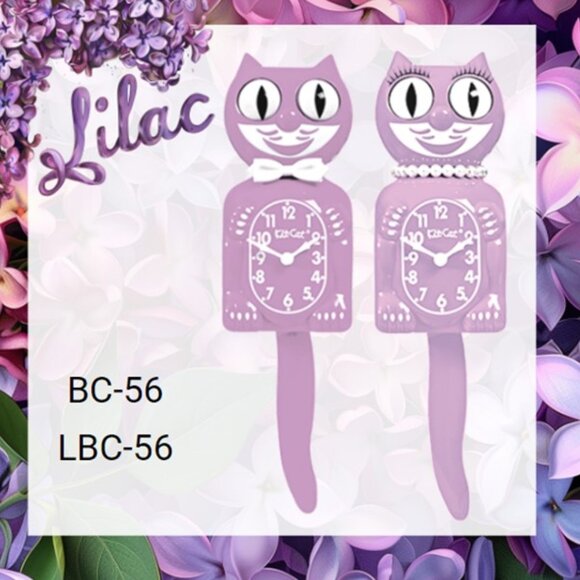 Full Sized Pastel Lilac Lady Kit Kat Cat Klock Clock - Picture 2 of 2